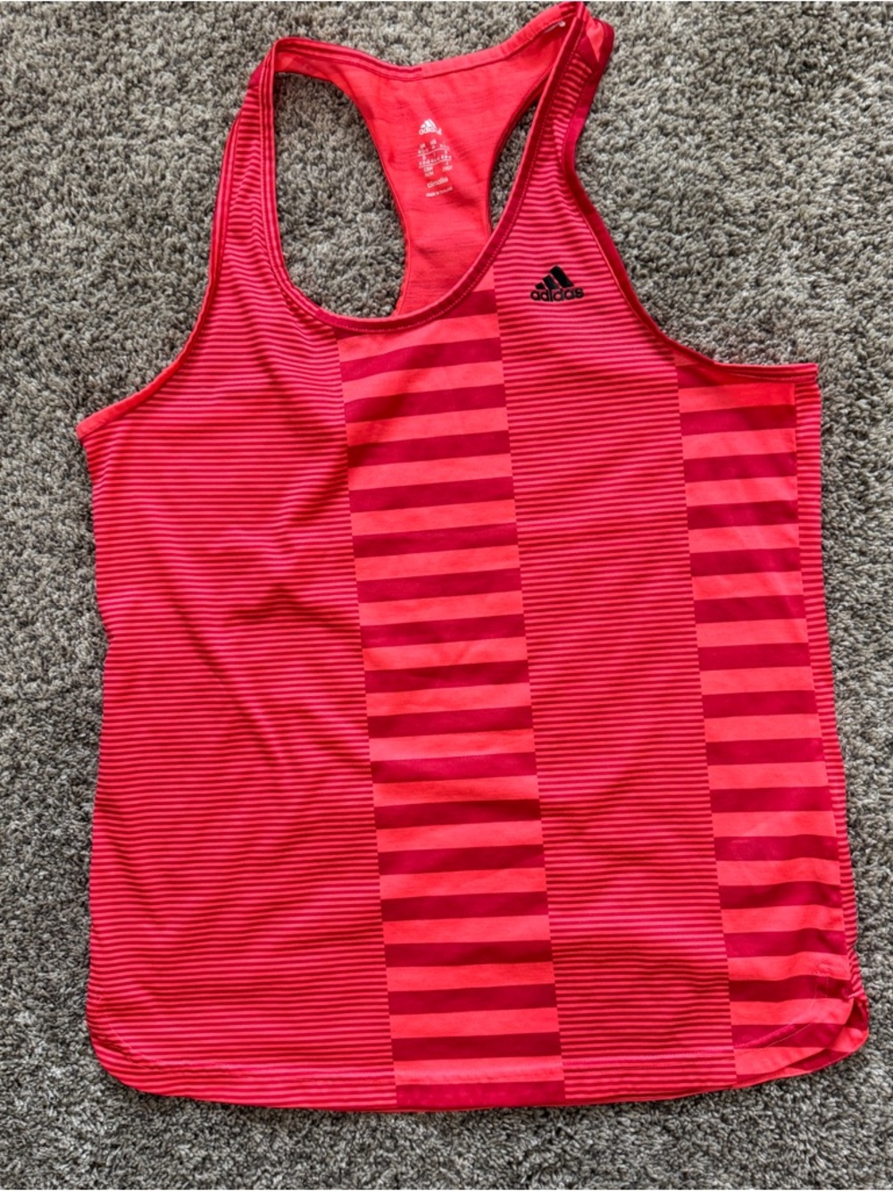 adidas Women's Red Striped Racerback Swim Tank Top